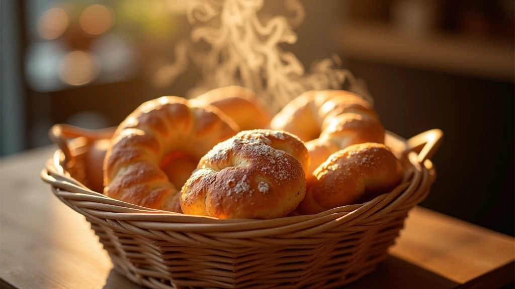 Taze fırın poğaça ve simit, kahveyle uyumlu, mahalle fırını ürünleri